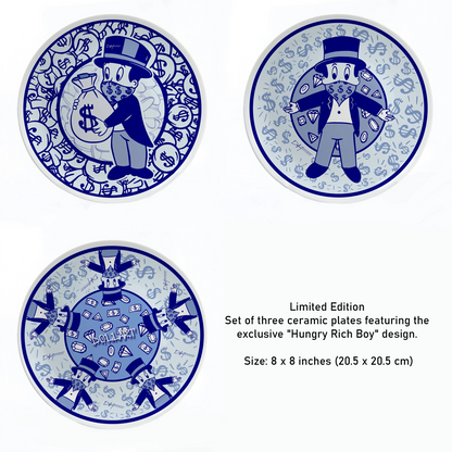 HUNGRY RICH BOY PLATE SET