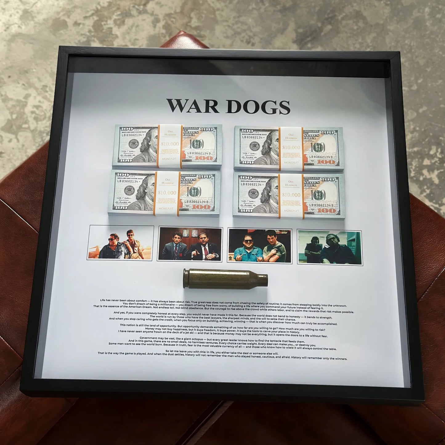 WAR DOGS MONEY WALL ART