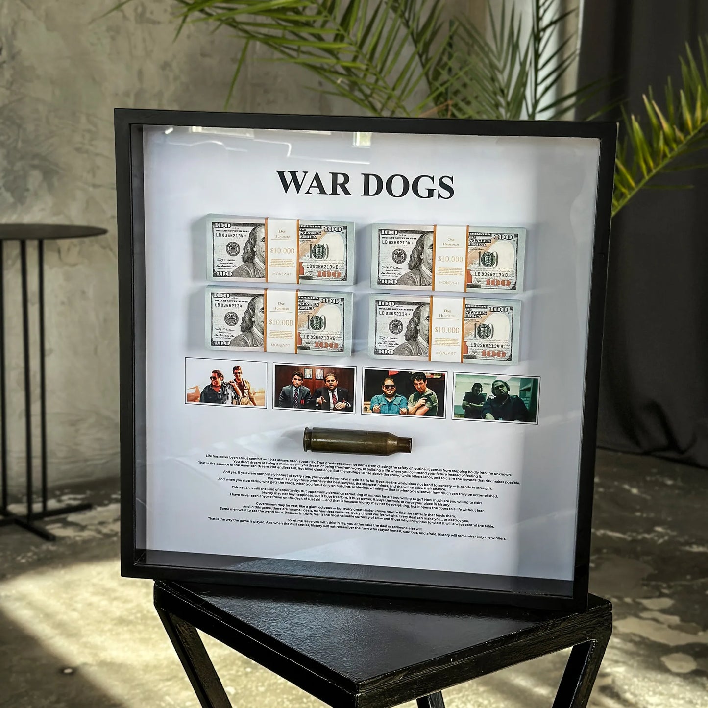 WAR DOGS MONEY WALL ART