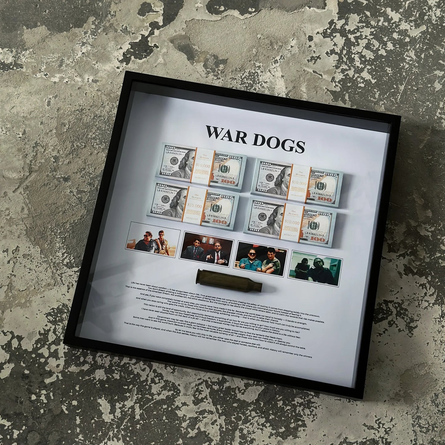 WAR DOGS MONEY WALL ART