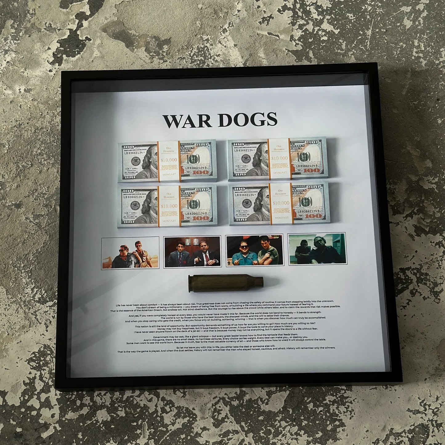 WAR DOGS MONEY WALL ART