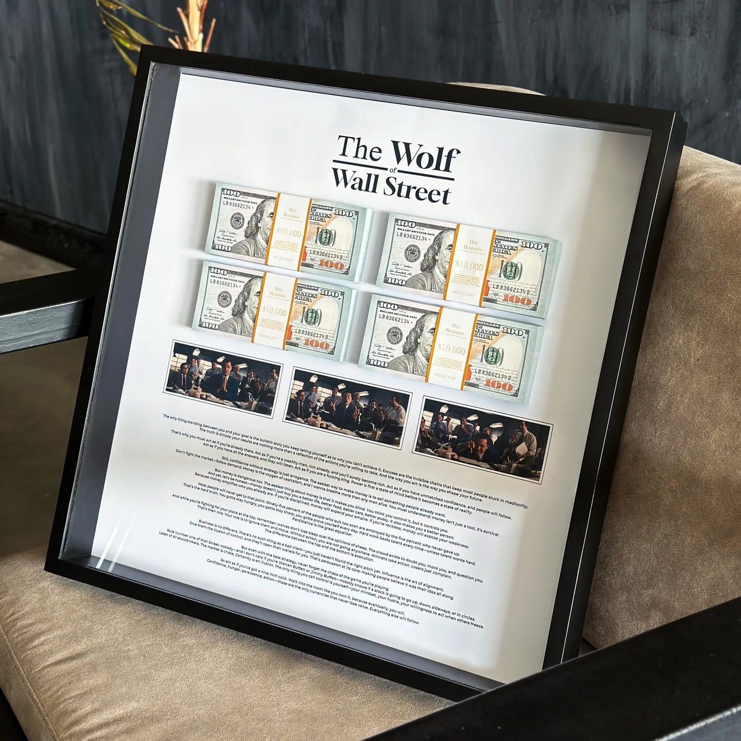 THE WOLF OF WALL STREET MONEY WALL ART
